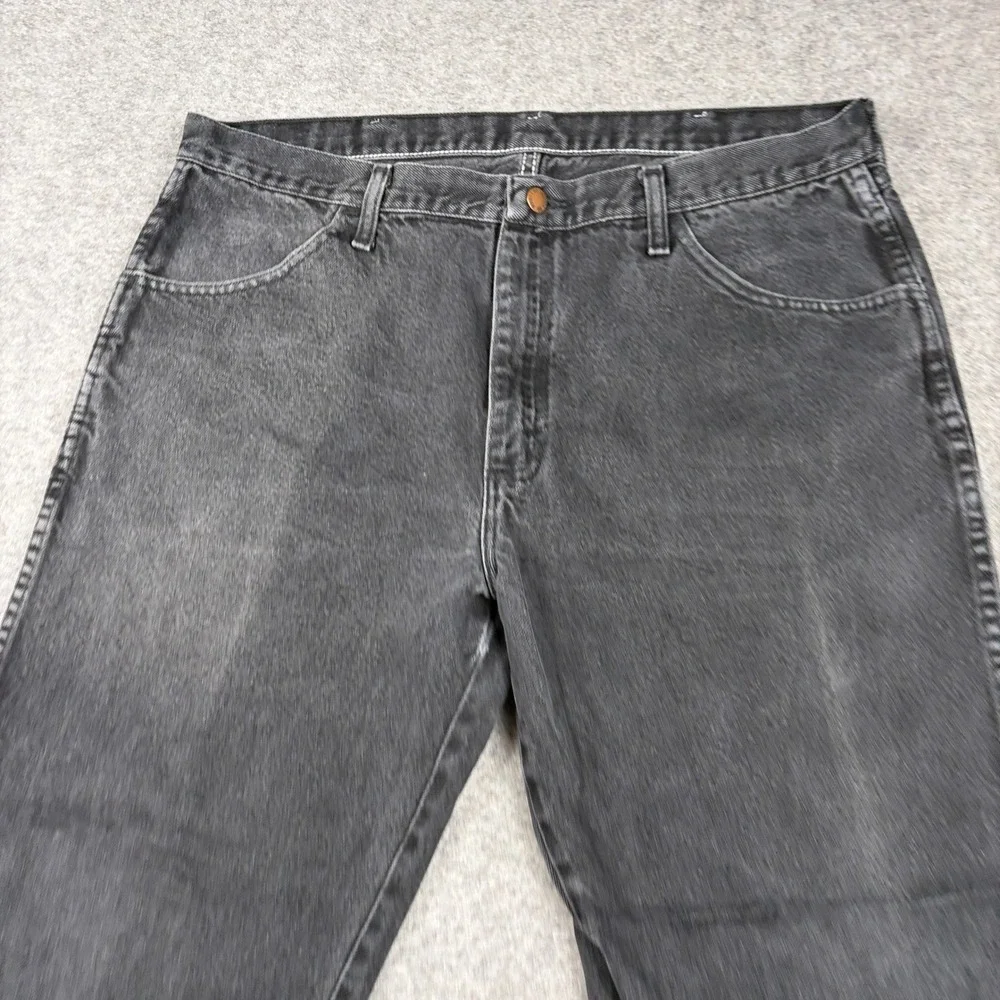 Rustler Jeans Mens 38x29 Black Denim Faded Straight Leg Workwear‎ Regular Fit